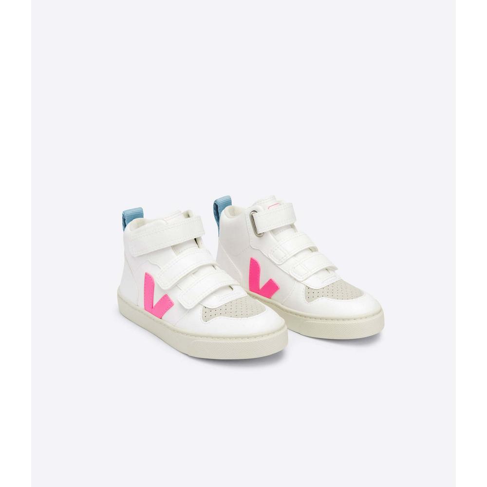 ψηλα παιδικα Veja V-10 MID CWL White/Blue/Pink | GR 706OKI